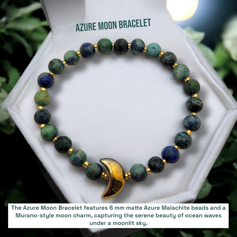 Azure Moon Bracelet with Gold Accents